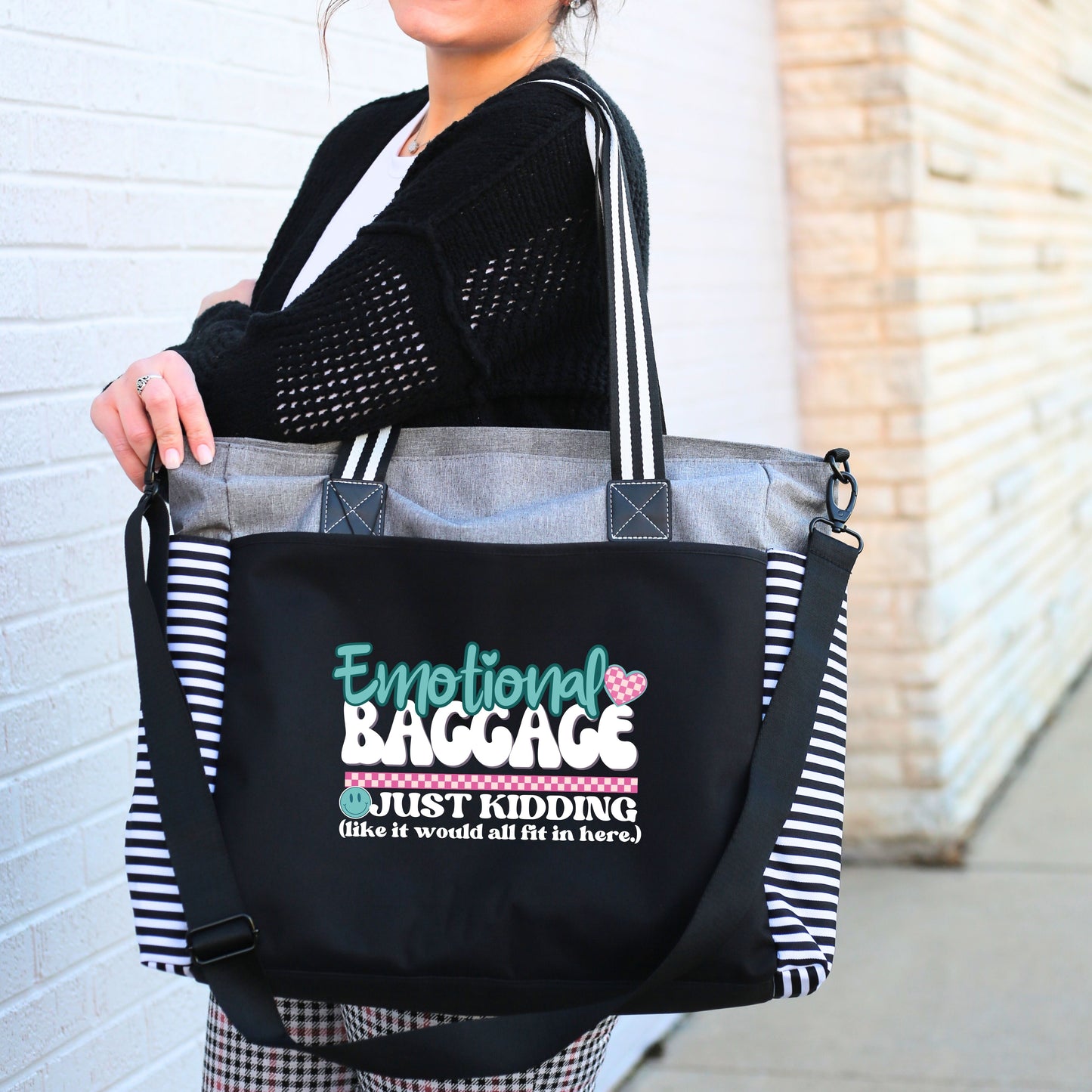 Emotional Baggage Gray LouLou Mom Tote Bag