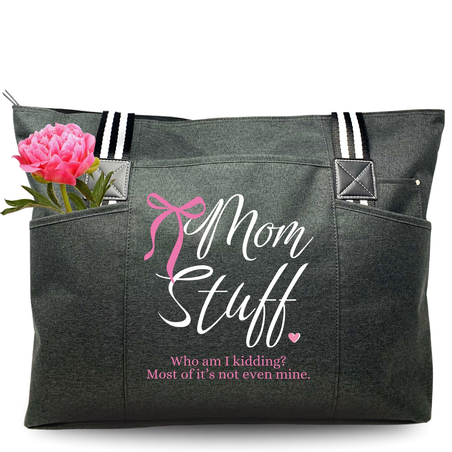 Mom Stuff Black Tessa Tote Bag for Mama