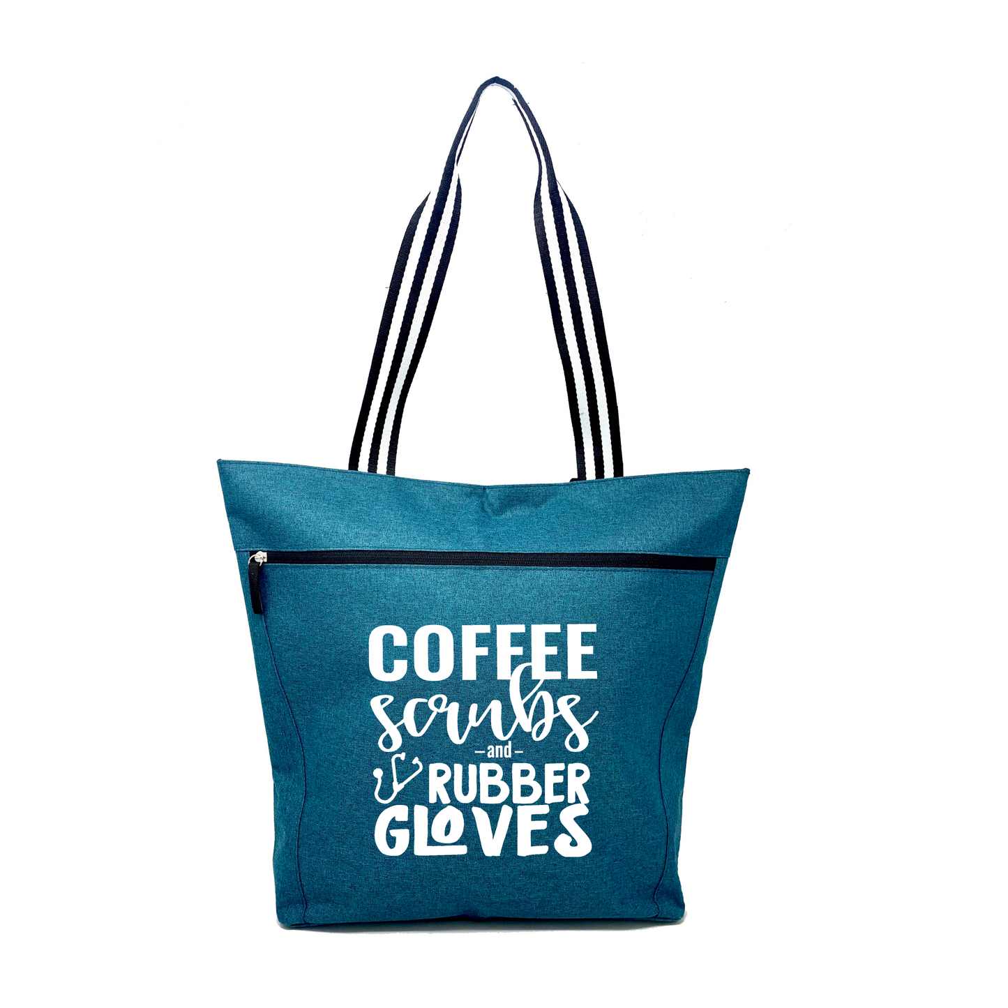 Coffee Scrubs And Rubber Gloves Lexie Teal Tote Bag for Medical Workers