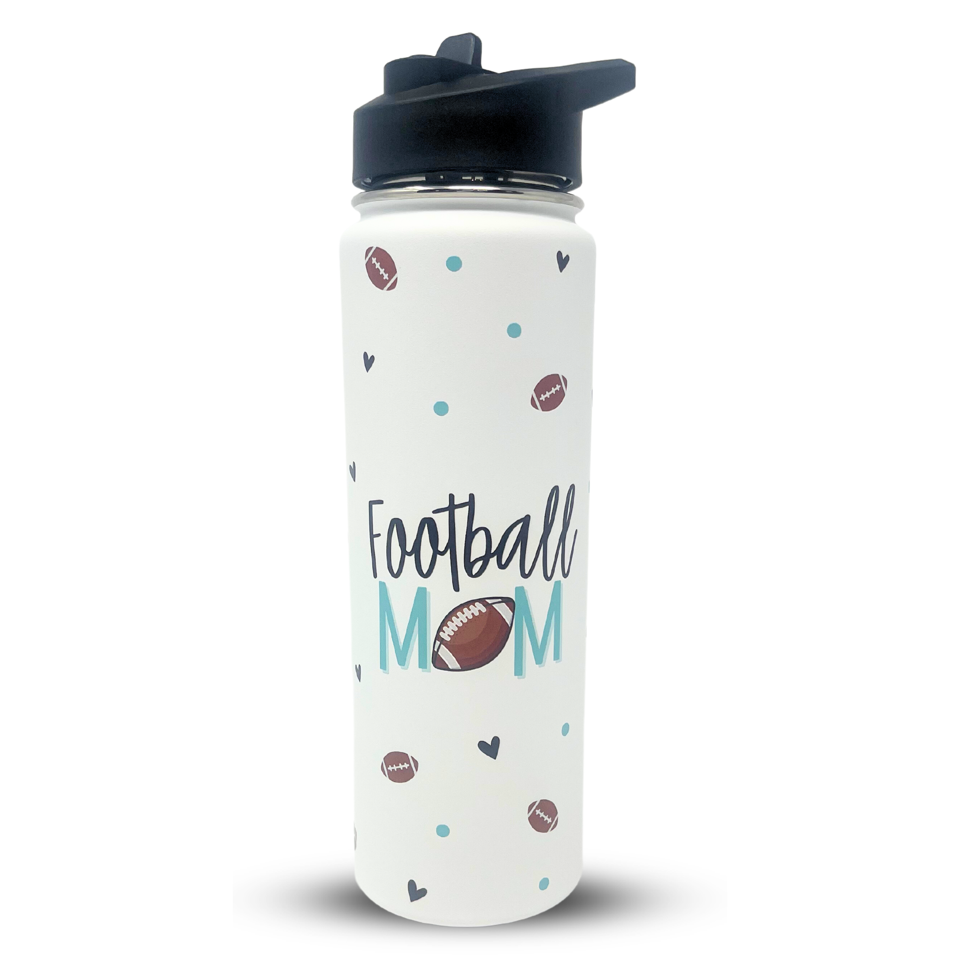 Dog Mom 32 oz Insulated Water Bottle Blue