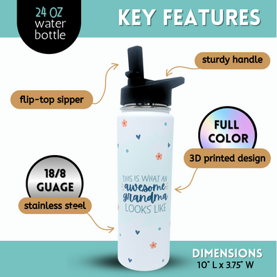 Awesome Grandma 24 oz Insulated Water Bottle