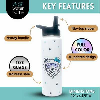 Mama Bear 24 oz Full Color Insulated Water Bottle