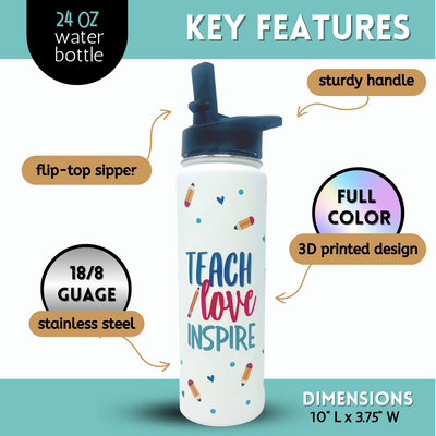 Teach Love Inspire 24 oz Insulated Water Bottle
