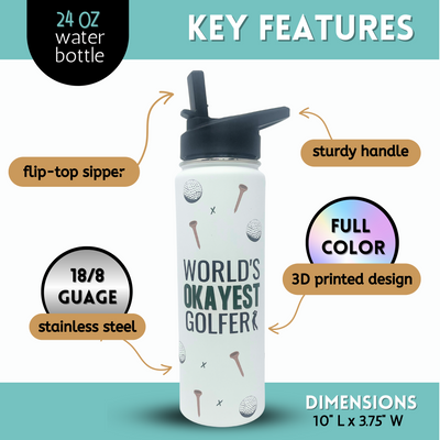 Golf Gifts for Men Unique - Golf Water Bottle Mug Tumbler Coffee Mugs Golf - Funny Golf Gift for Grandpa, Dad, Retirement, Fathers Day Gift for Golfer, Golf accessories for Men Funny