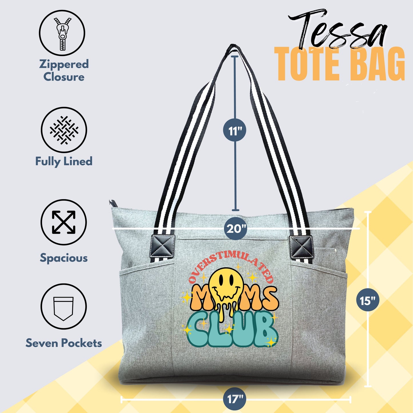 Overstimulated Mom's Club Tote Bag