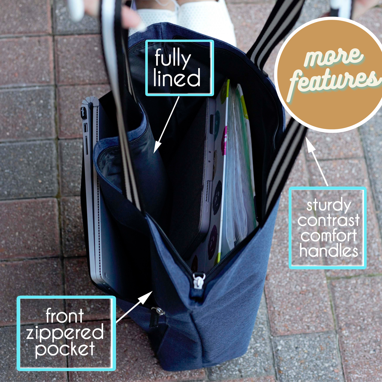 Coffee Scrubs And Rubber Gloves Lexie Teal Tote Bag for Medical Workers