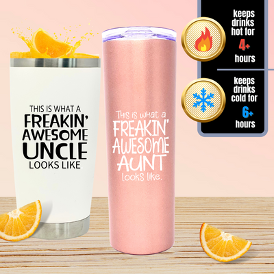 Funny Aunt and Uncle 20 oz Tumbler Gift Set