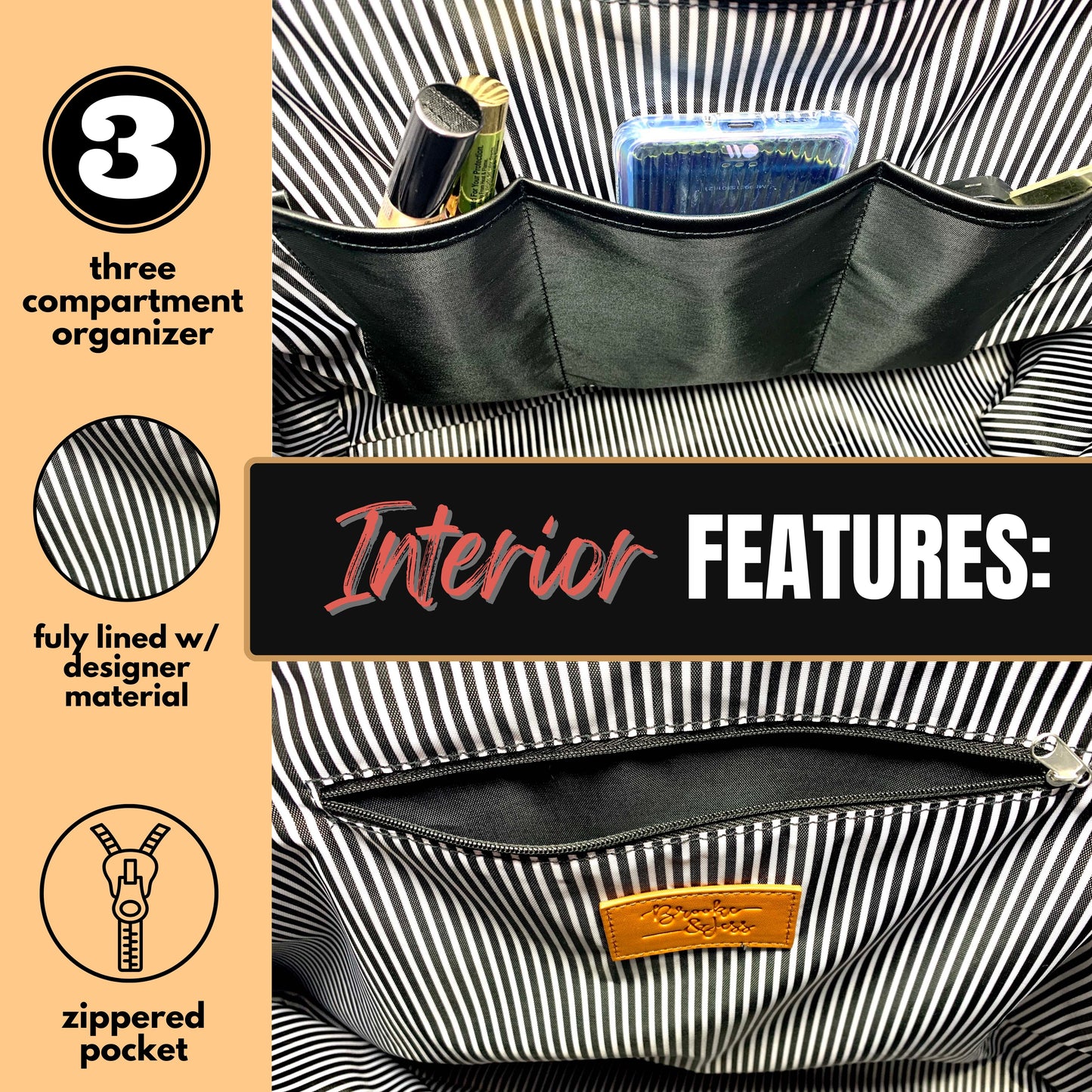 Dog Mother Coffee Lover Gray Tessa Tote Bag Gift with Pockets and Zippers