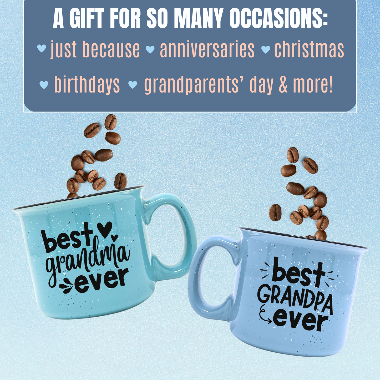 Best Grandma Grandpa Ever Cute Coffee Mug for Grandma, Grandmother - Grandma Gifts, Mother's Day, Christmas, Birthday (Best Grandma Ever and Best Grandpa Ever Gift Set)