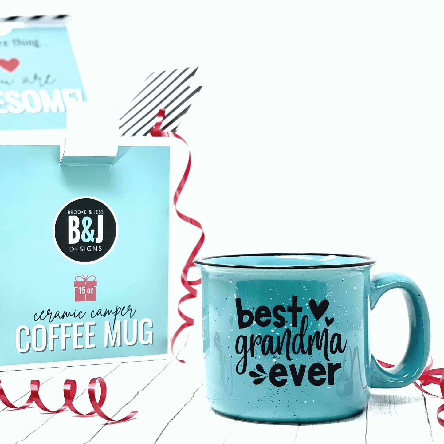 Best Grandma Ever Teal - Cute Funny Coffee Mug for Grandma - Unique Fun Gifts for Grandmother, Grandma from Grandkids - Coffee Cups & Mugs with Quotes