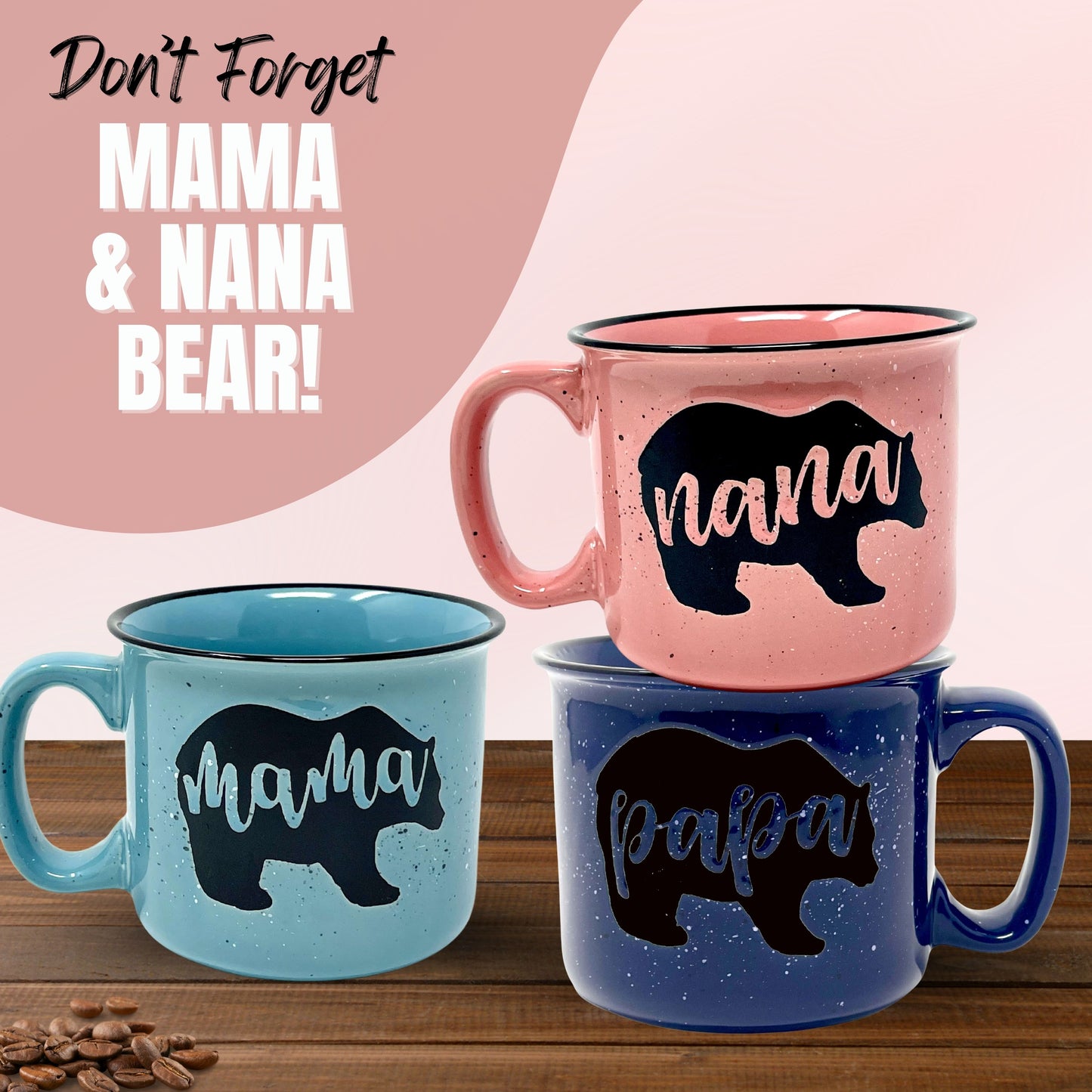Papa Bear 15 oz Navy Ceramic Mug for Dads