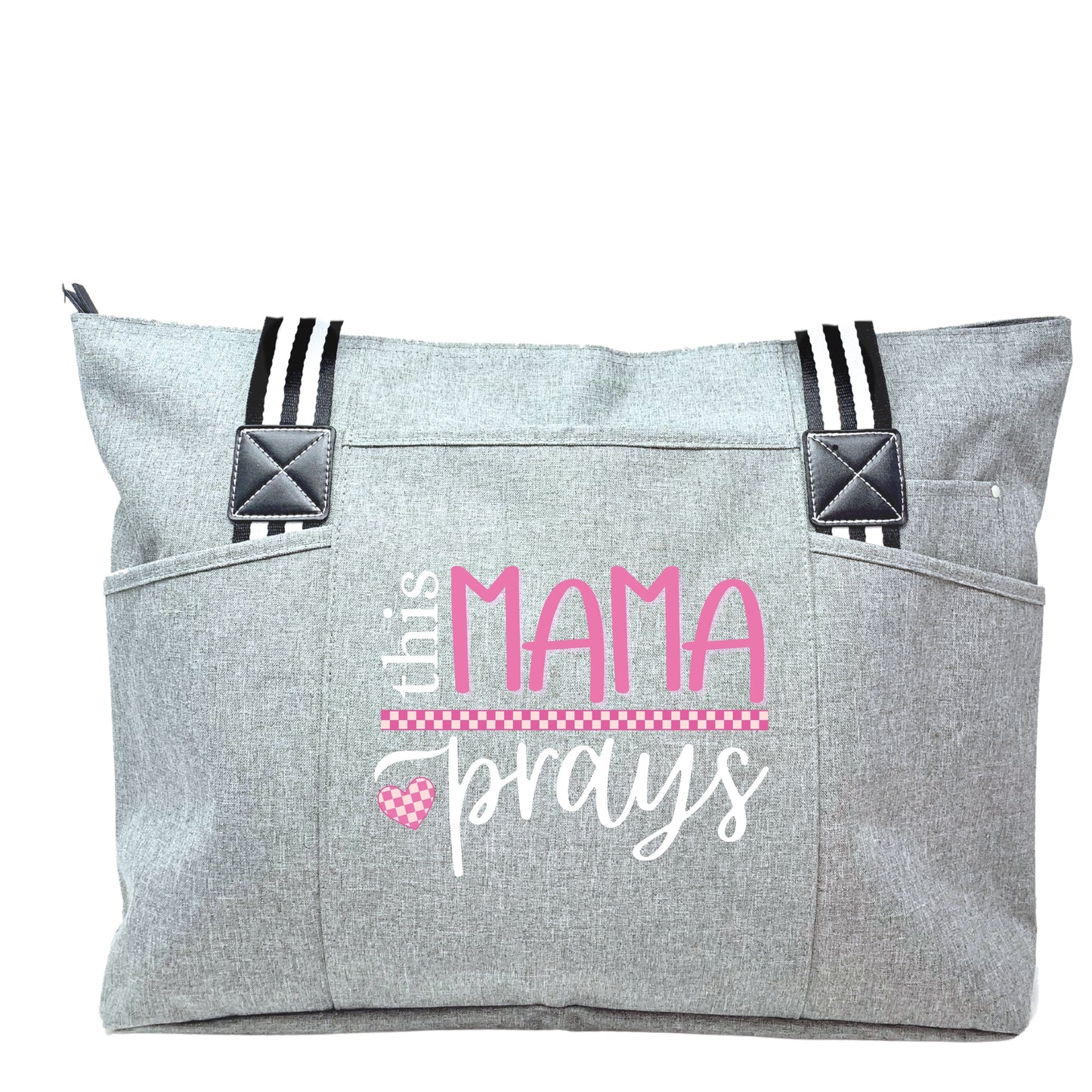 This Mama Prays Gray Tessa Tote