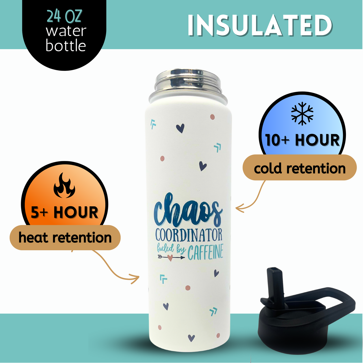 Chaos Coordinator Insulated 24 oz Water Bottle
