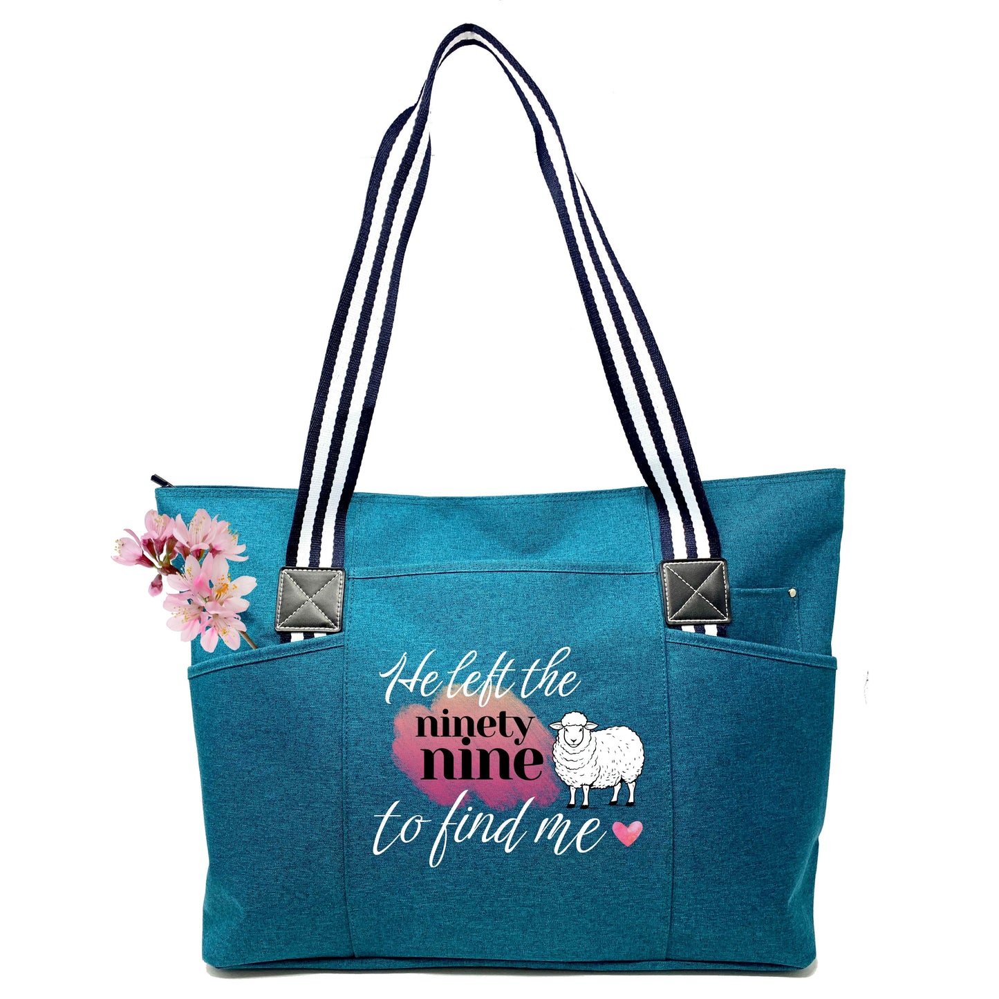 He Left the Ninety Nine to Find Me Tessa Tote Bag With Pockets and Zippers