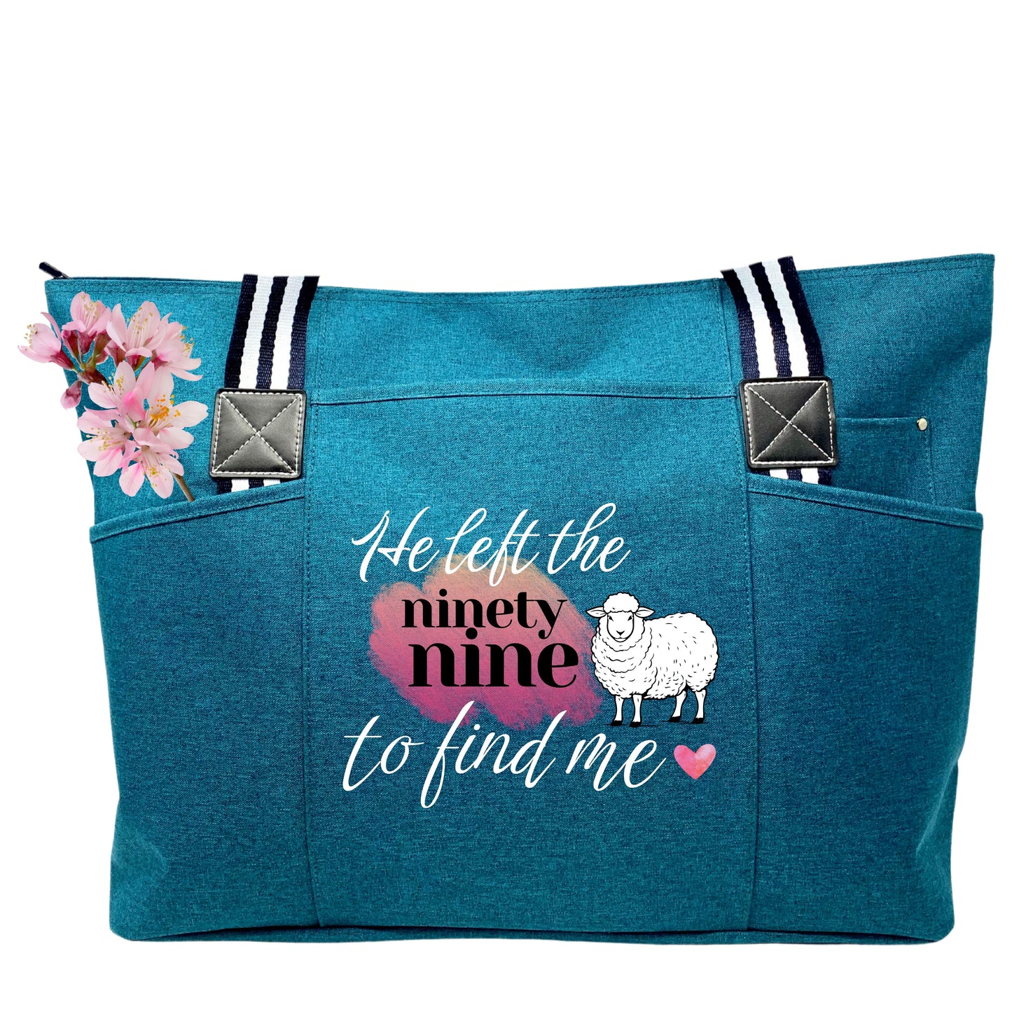 He Left the Ninety Nine to Find Me Tessa Tote Bag With Pockets and Zippers