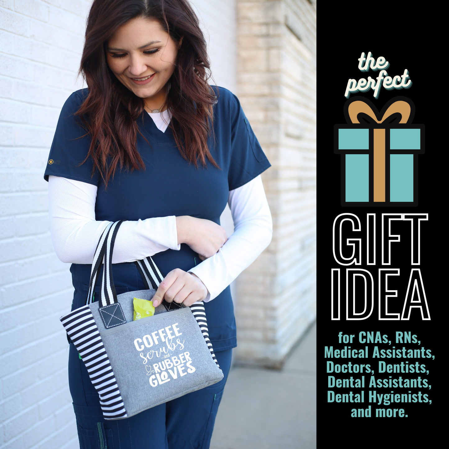 Coffee Scrubs Kaylee Gray Tote Bag for Medical Workers