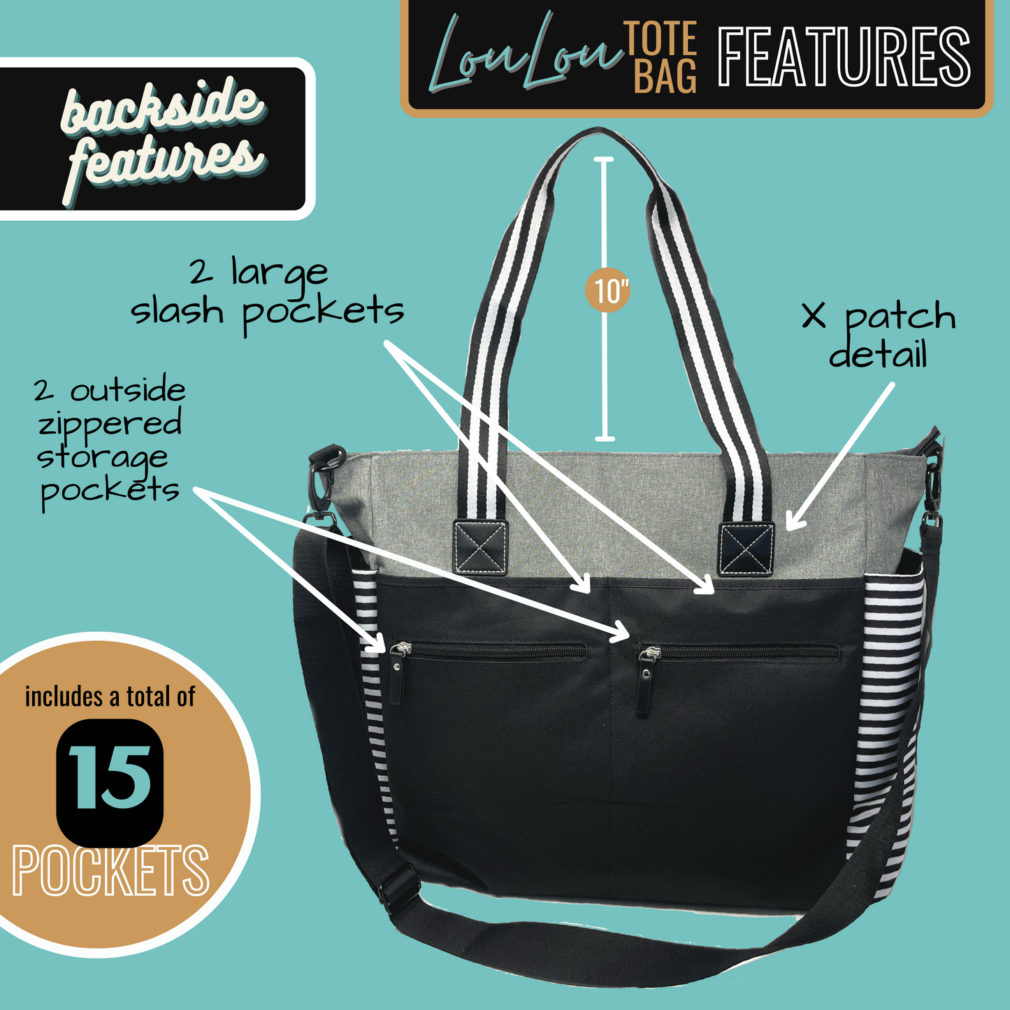 Grandma Getaway LouLou Gray Tote Bag for Grandmothers