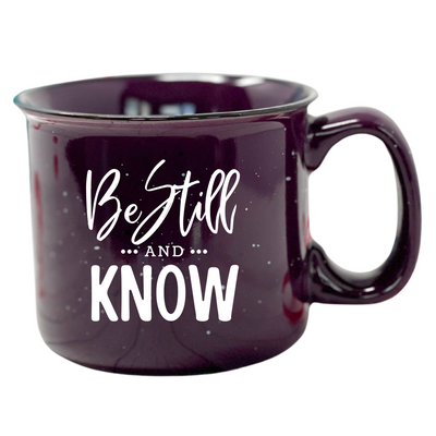 Cute Inspirational Motivational Coffee Mugs for Women - Unique Fun Gifts for Her, Wife, Friend, Mom, Sister, Teacher, Coworkers - Coffee Cups & Mugs with Quotes (Be Still and Know Plum)