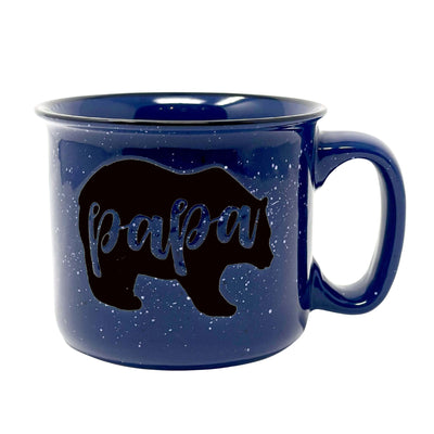 Papa Bear 15 oz Navy Ceramic Mug for Dads