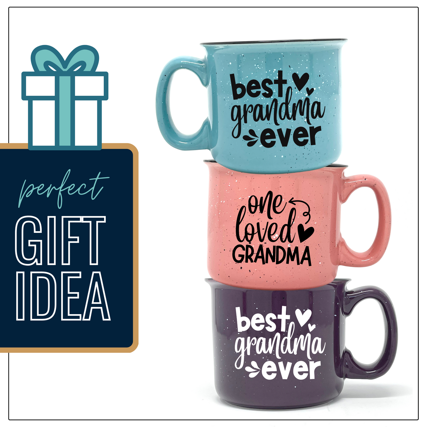 Best Grandma Ever Teal - Cute Funny Coffee Mug for Grandma - Unique Fun Gifts for Grandmother, Grandma from Grandkids - Coffee Cups & Mugs with Quotes