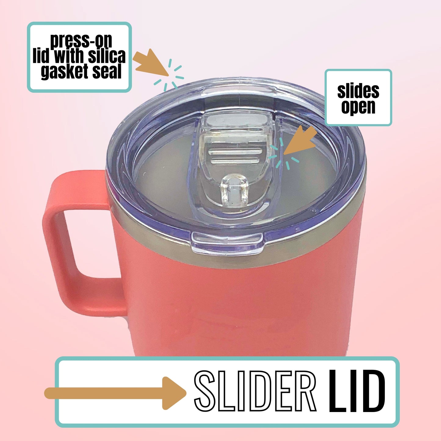 Coffee Scrubs 14 oz Coral Camper Tumbler for Medical Workers