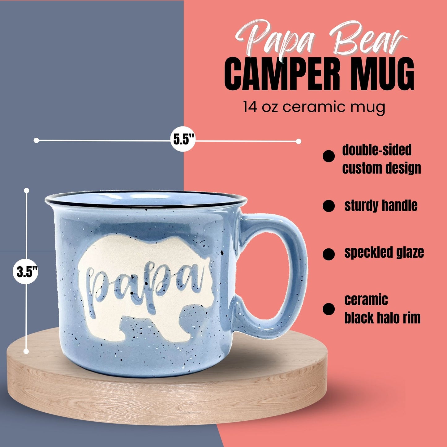Nana Bear & Papa Bear Coffee Mug Gift Set - Cute, Large Coffee Cup Sets for Parents, Couples, Grandparents - Unique Fun Gifts for Him, Her, Birthday, Anniversary, Mother's Day, Father's Day, Christmas
