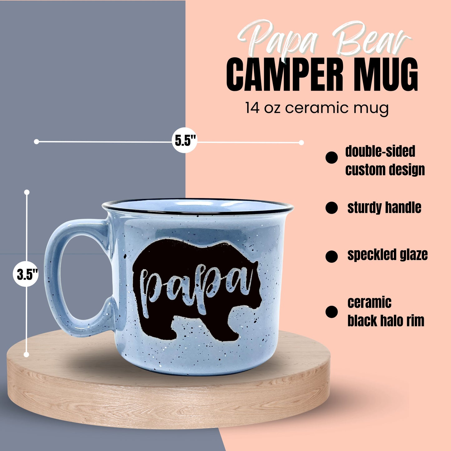 Nana Bear Cute Coffee Mug for Grandma, Grandmother - Grandma Gifts, Mother's Day, Christmas, Birthday (Nana Bear Teal and Papa Bear Light Blue Gift Set)