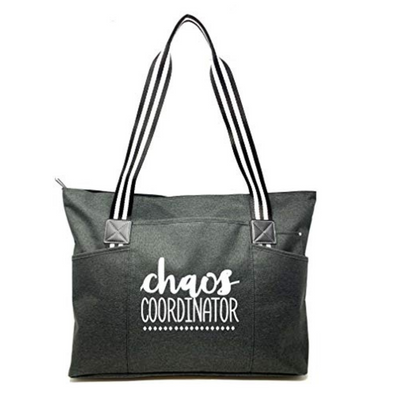 Chaos Coordinator Tessa Black Tote Bag for Bosses, Moms, Teachers, and More