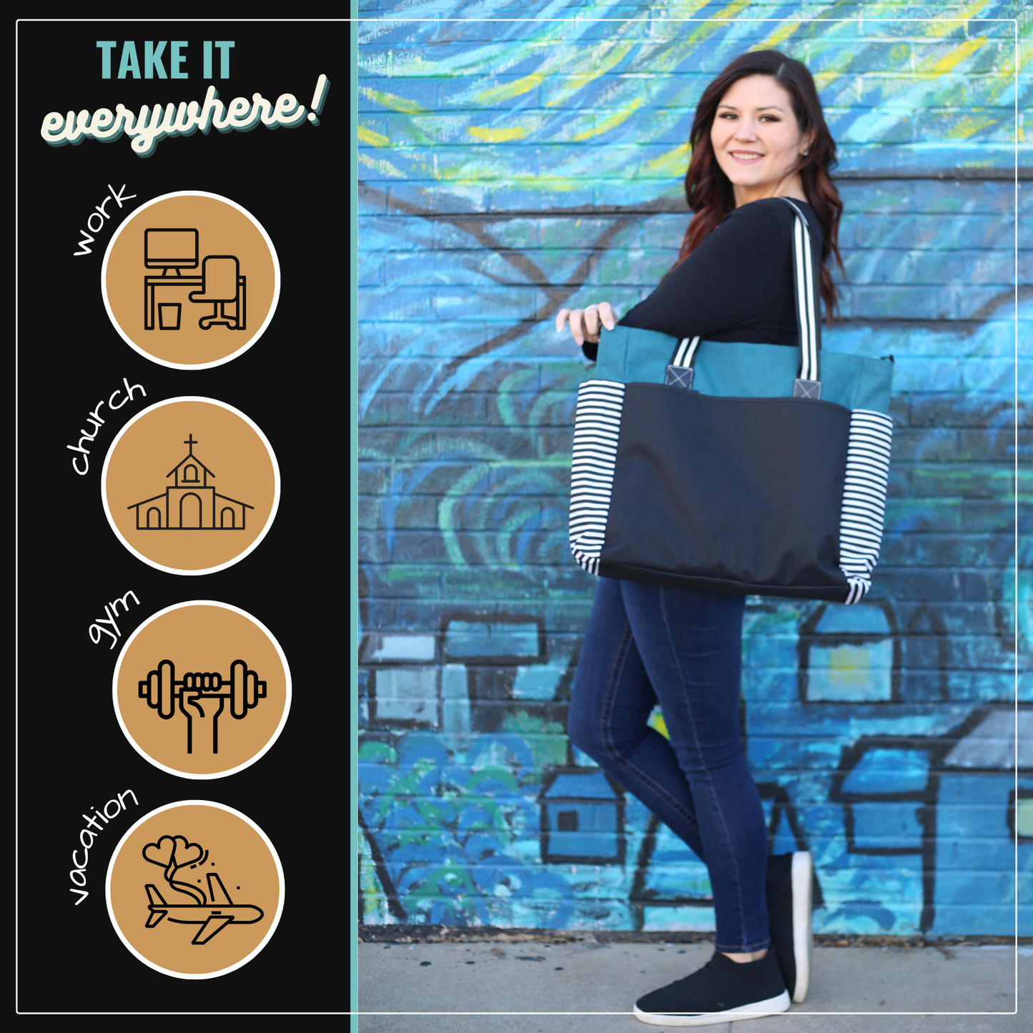 Plain LouLou Teal Tote Bag