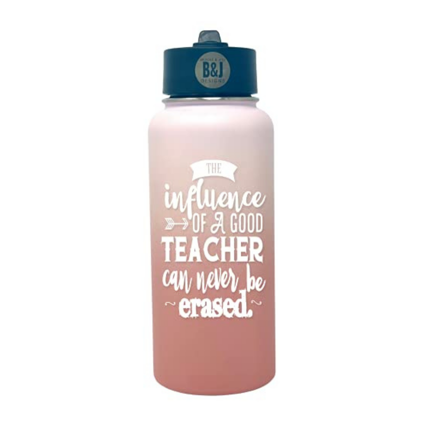Influence of a Teacher 32 oz Rose Gold Water Bottle Tumbler for Teachers
