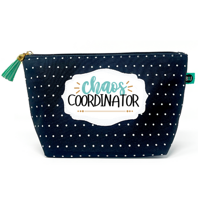 Chaos Coordinator Janie Pouch Gifts for Women Dotted Makeup Bags Cosmetic Bag Travel Toiletry Makeup Pouch Pencil Bag with Zipper Best Teacher Just Because Gifts
