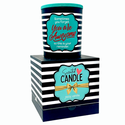 You are Awesome 8 oz Jasmine and Vanilla Scented Candle