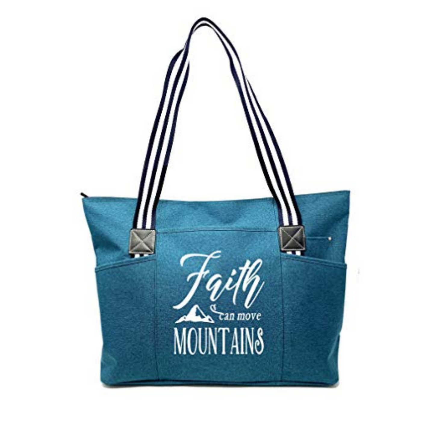 Faith Can Move Mountains Tessa Teal Tote Bag