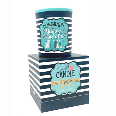 Congratulations 8 oz Jasmine and Vanilla Scented Candle