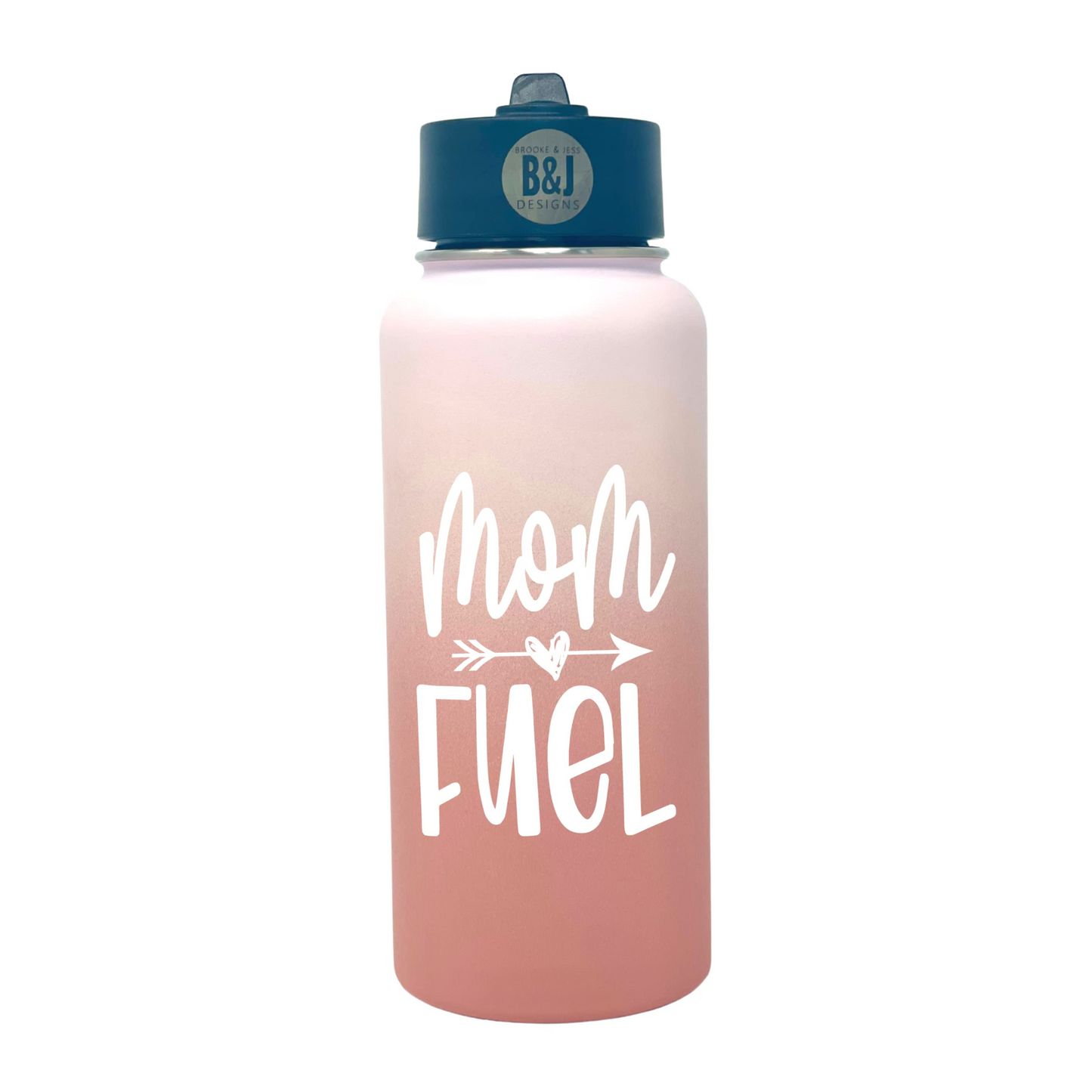 Mom Fuel Rose Gold 32 oz Water Bottle Tumbler