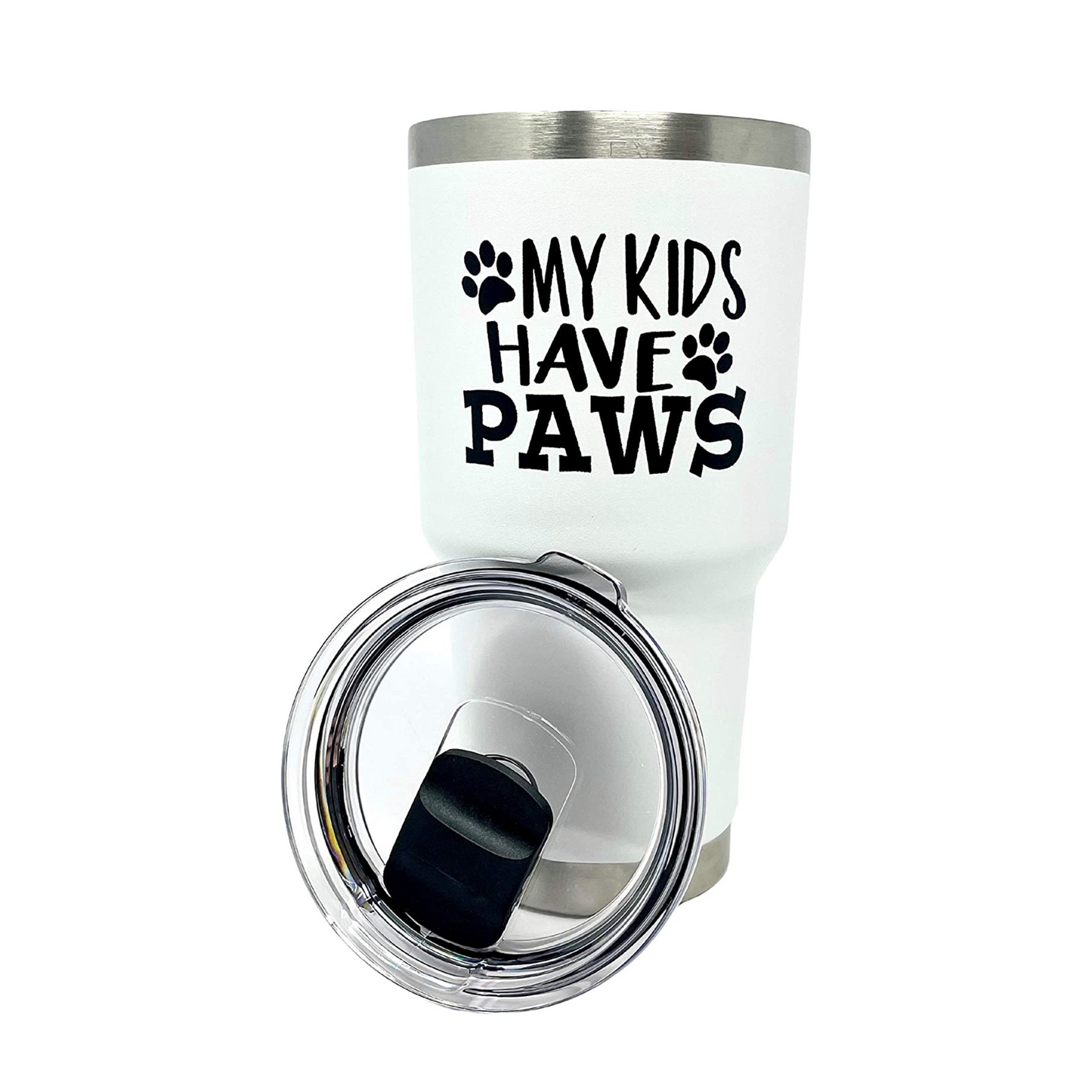 My Kids Have Paws 30 oz Tumbler White