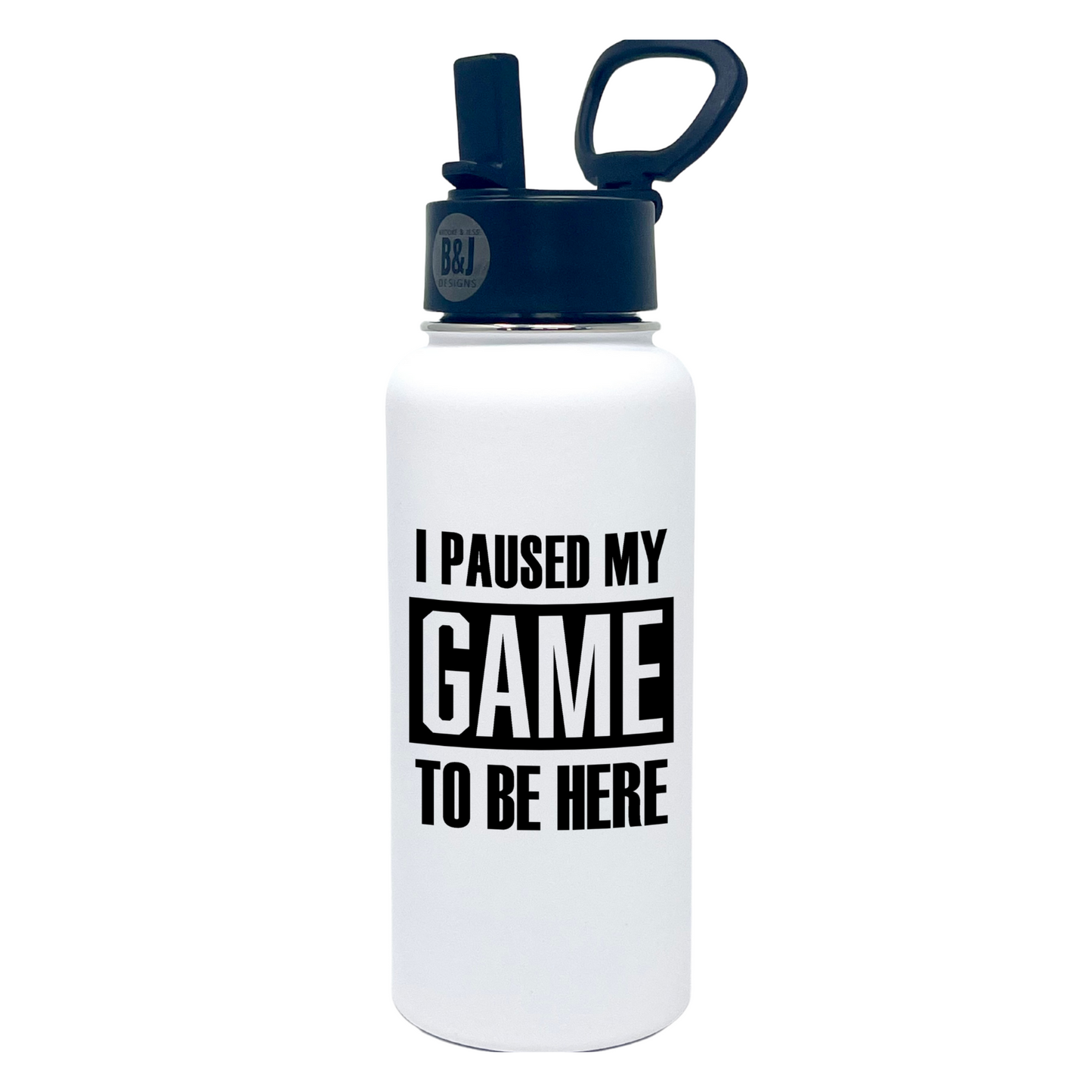 Paused my Game 32 oz White Water Bottle