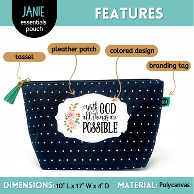 With God Janie Zippered Pouch