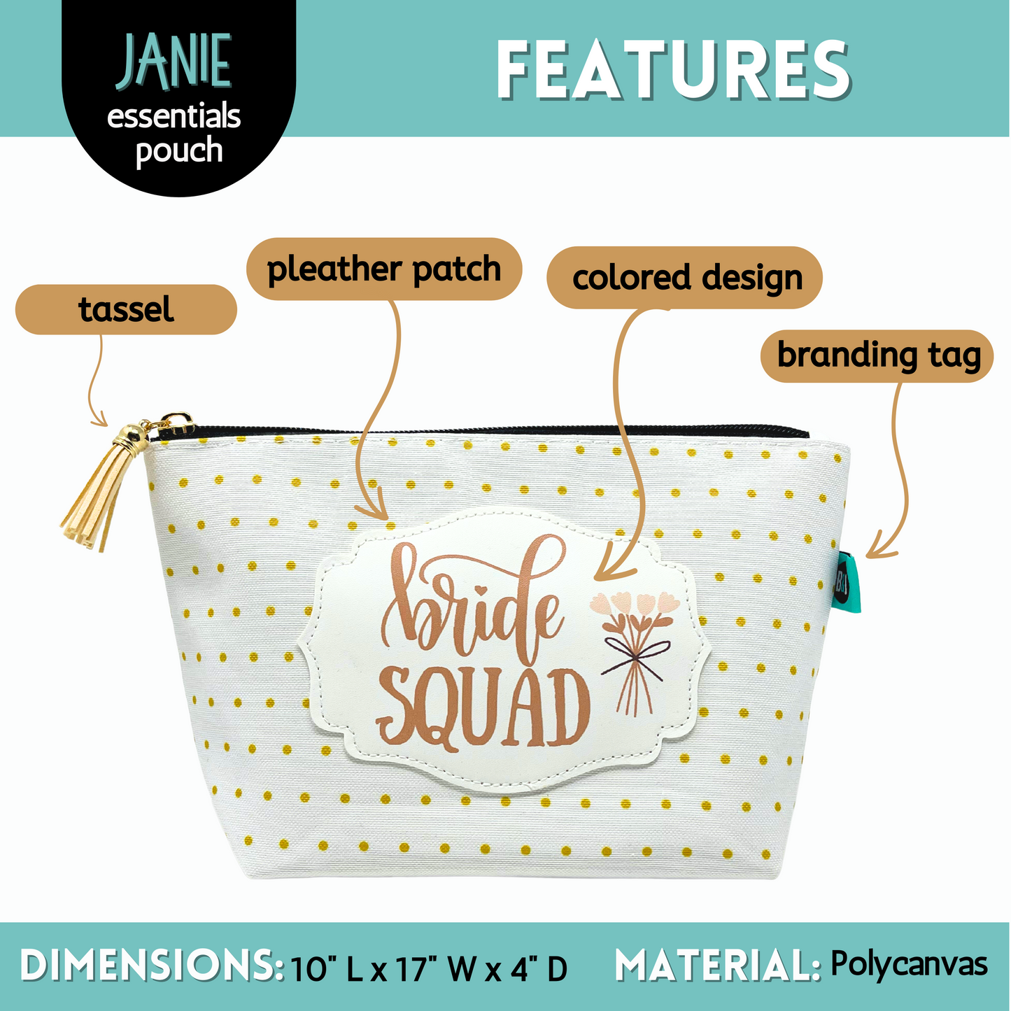 Bride Squad Janie Zippered Pouch