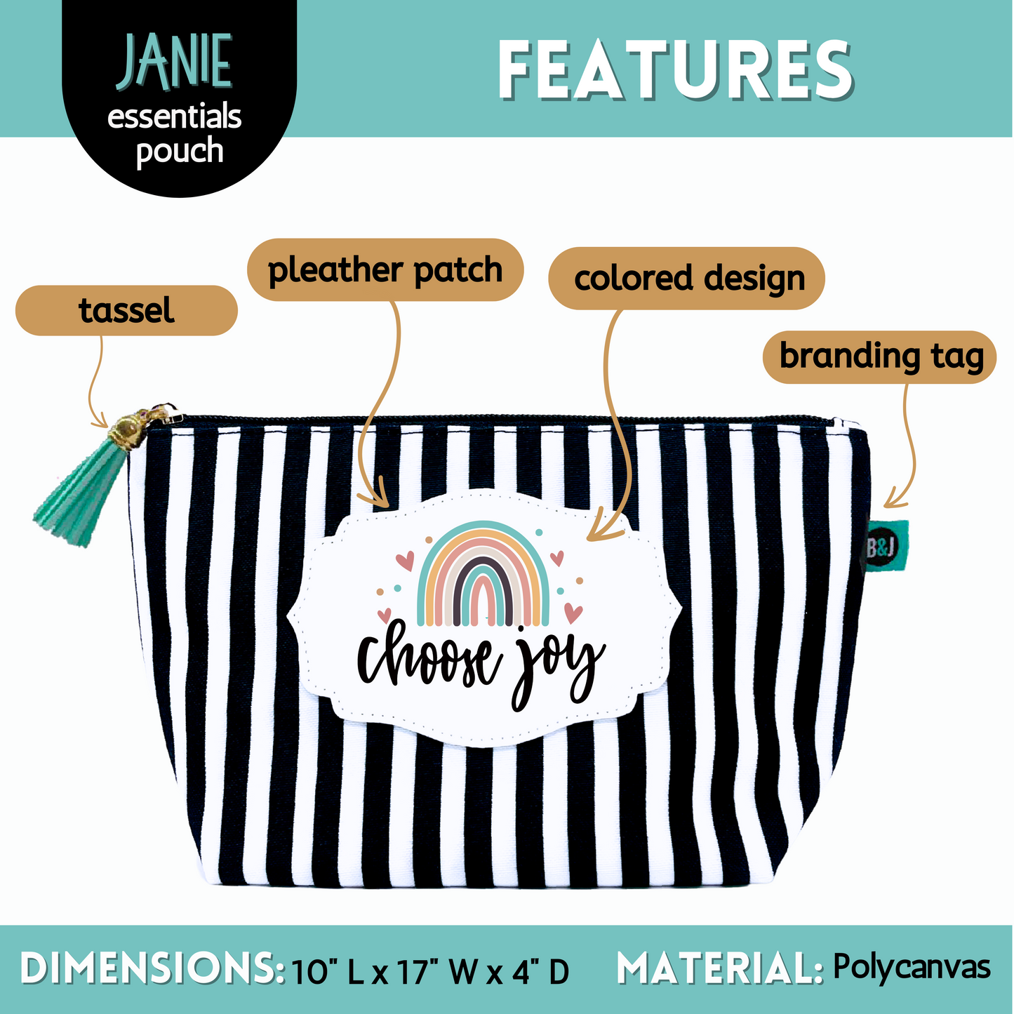 Choose Joy Janie Zippered Pouch