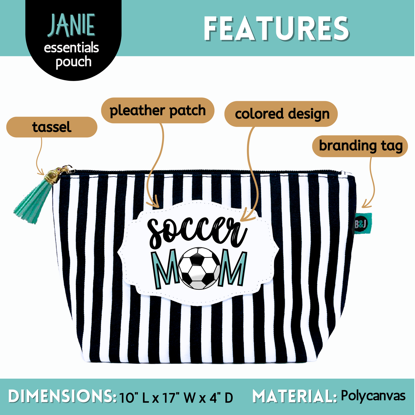 Soccer Mom Janie Zippered Pouch