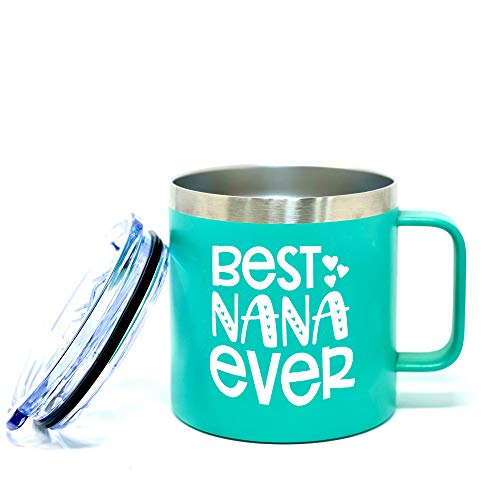 Best Nana Ever 14 oz Teal Camper Tumbler for Grandmothers