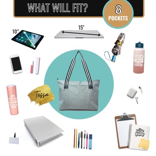 Soccer Mom Gray Tessa Tote Bag