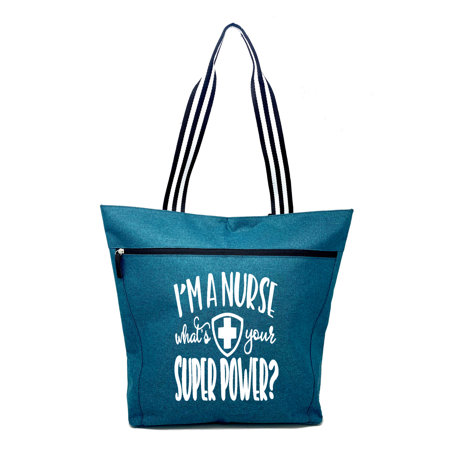 Nurse Superpower Lexie Teal Tote Bag for Nurses