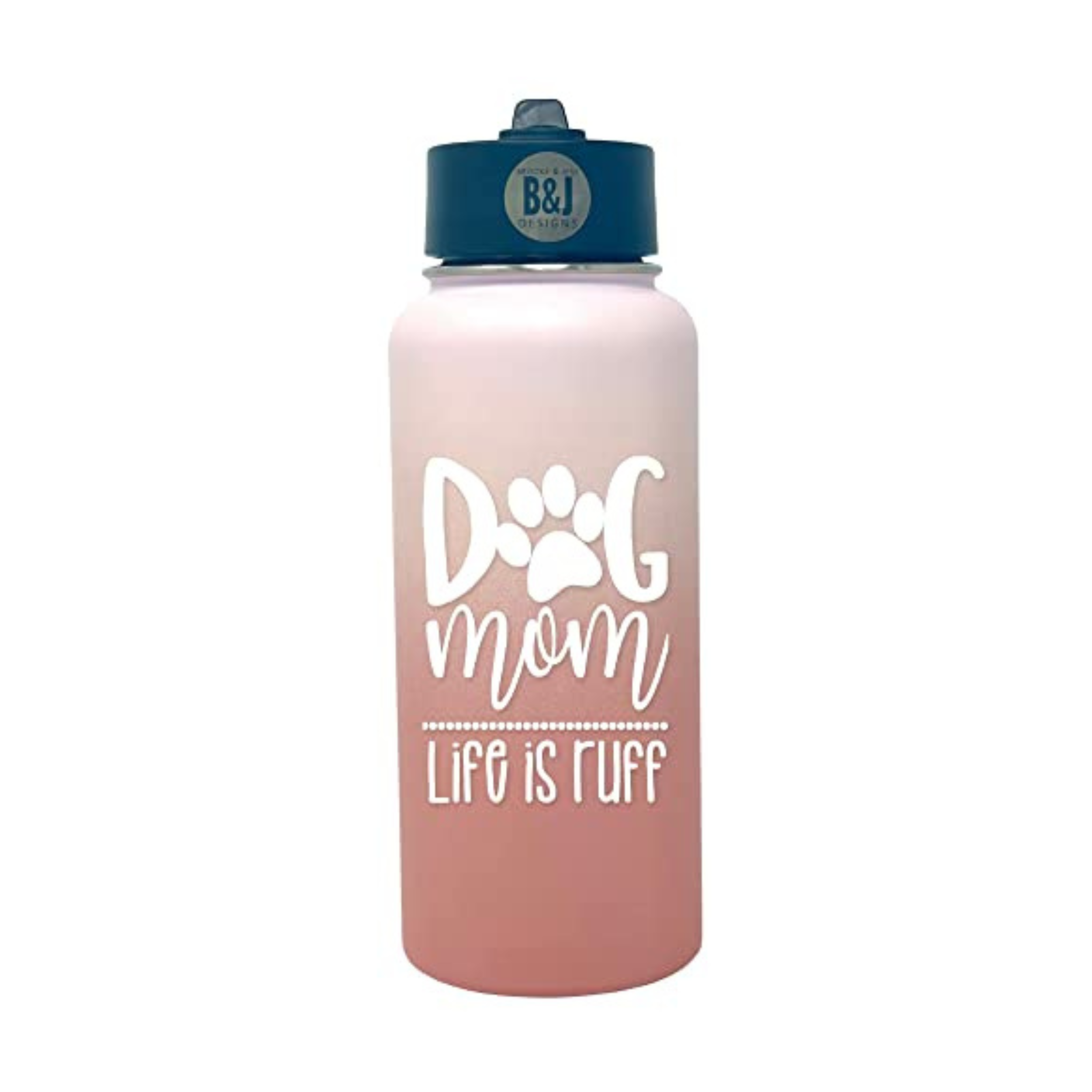 Dog Mom 32 oz Insulated Water Bottle Blue