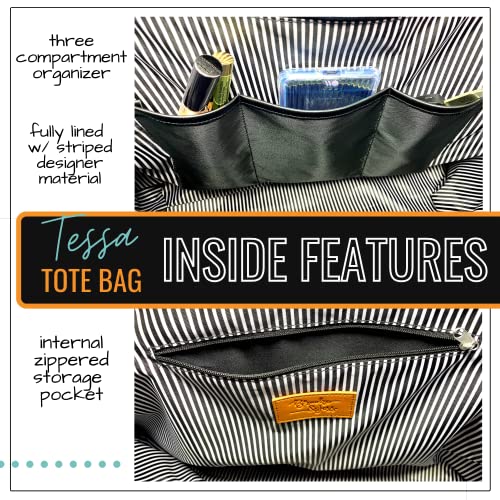 Sports Mom Tessa Black Tote Bag for Moms