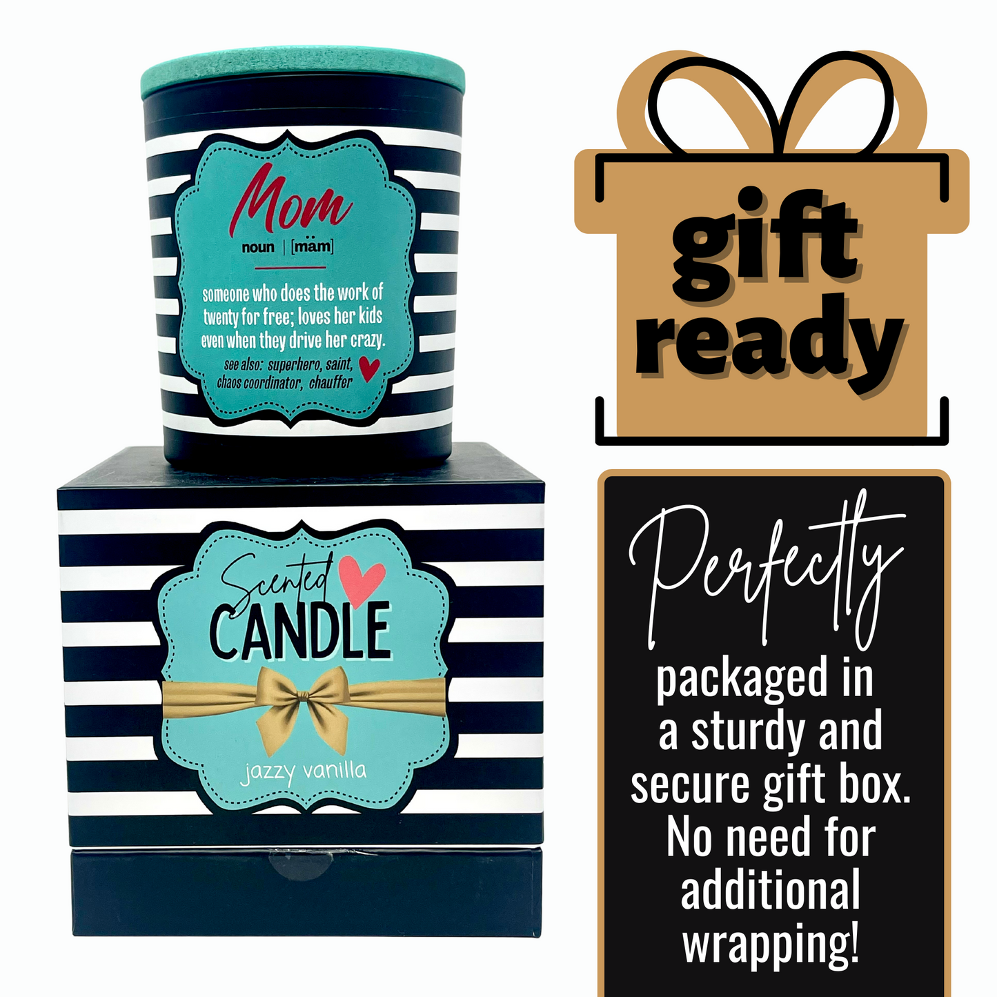 Mom Definition 8 oz Jasmine and Vanilla Scented Candle