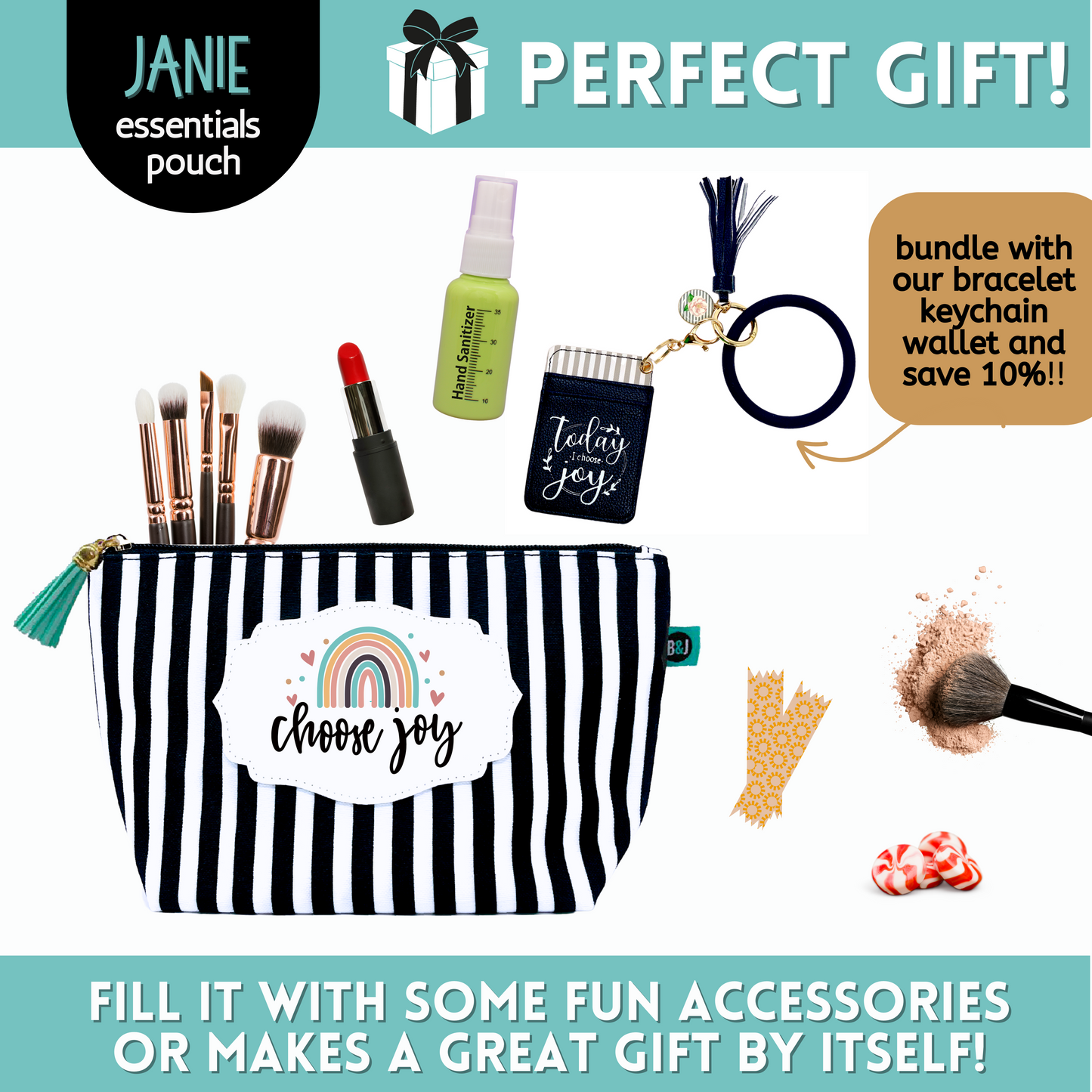 Choose Joy Janie Zippered Pouch