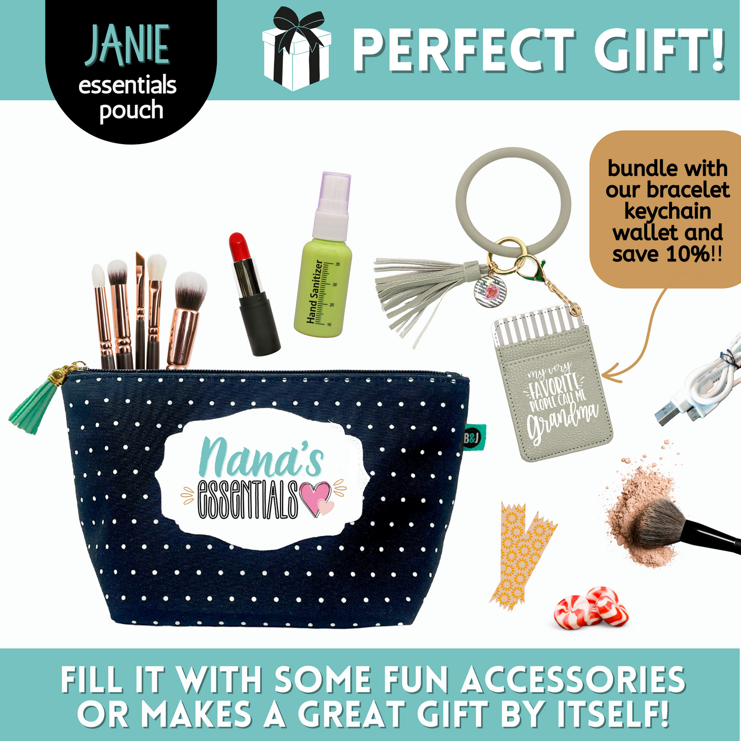 Nana's Essentials Janie Zippered Pouch