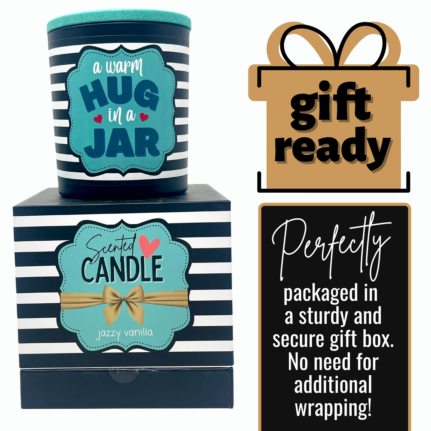 Hug in a Jar 8 oz Jasmine and Vanilla Scented Candle